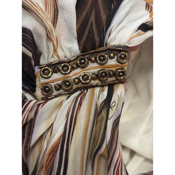 Vintage Roberto Cavalli Y2K One Shoulder Silk Tank Top Blouse Bead Size 38 US 2 - Picture 8 of 11